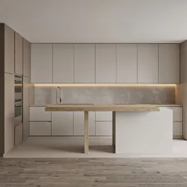 Modern corner kitchen with island